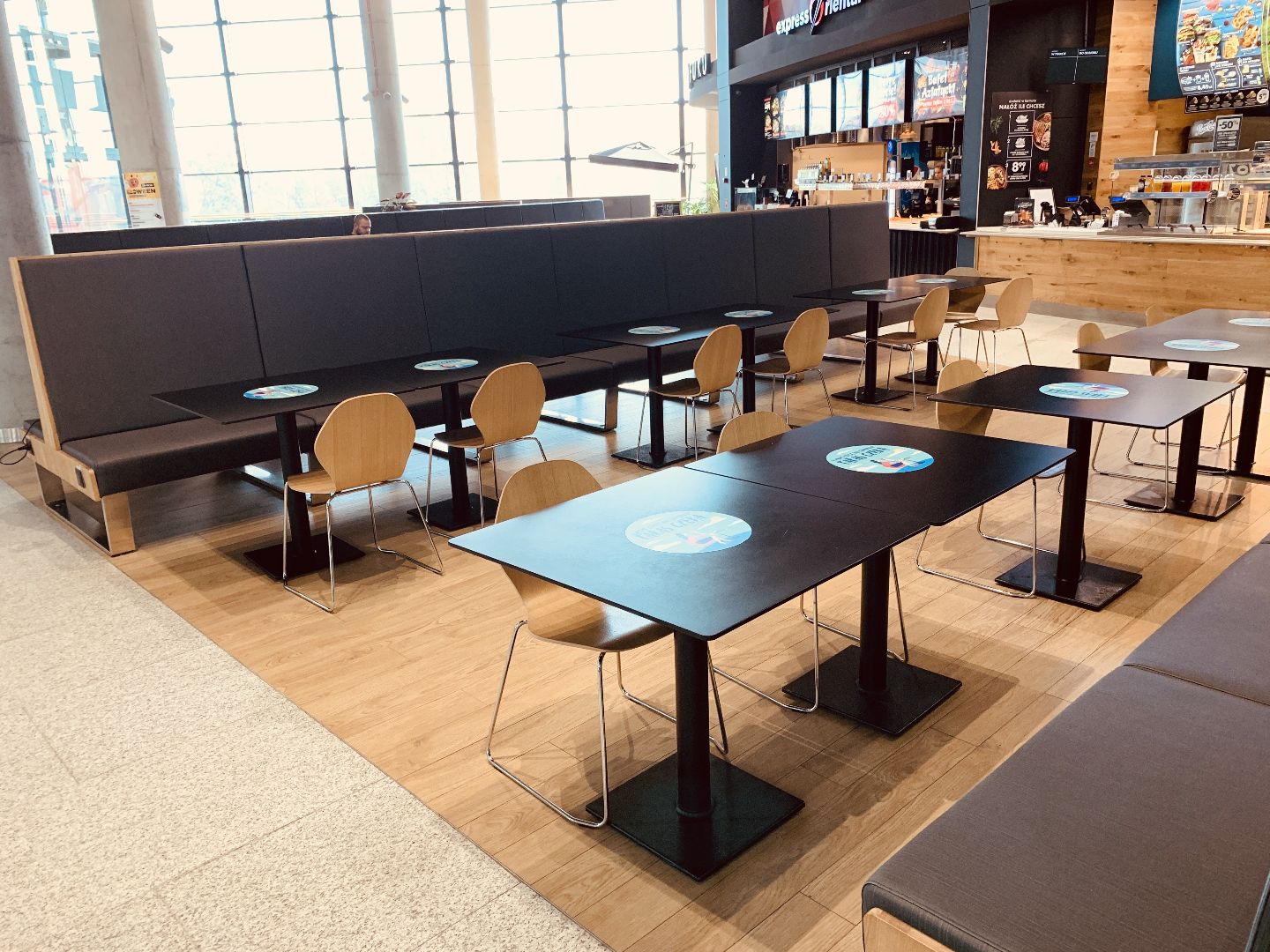 Commercial furniture for the food-court zone