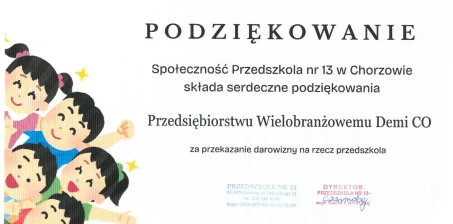 Demi Co. dla Przedszkola nr 13 w Chorzowie – wspólnie budujemy lepsze jutro!